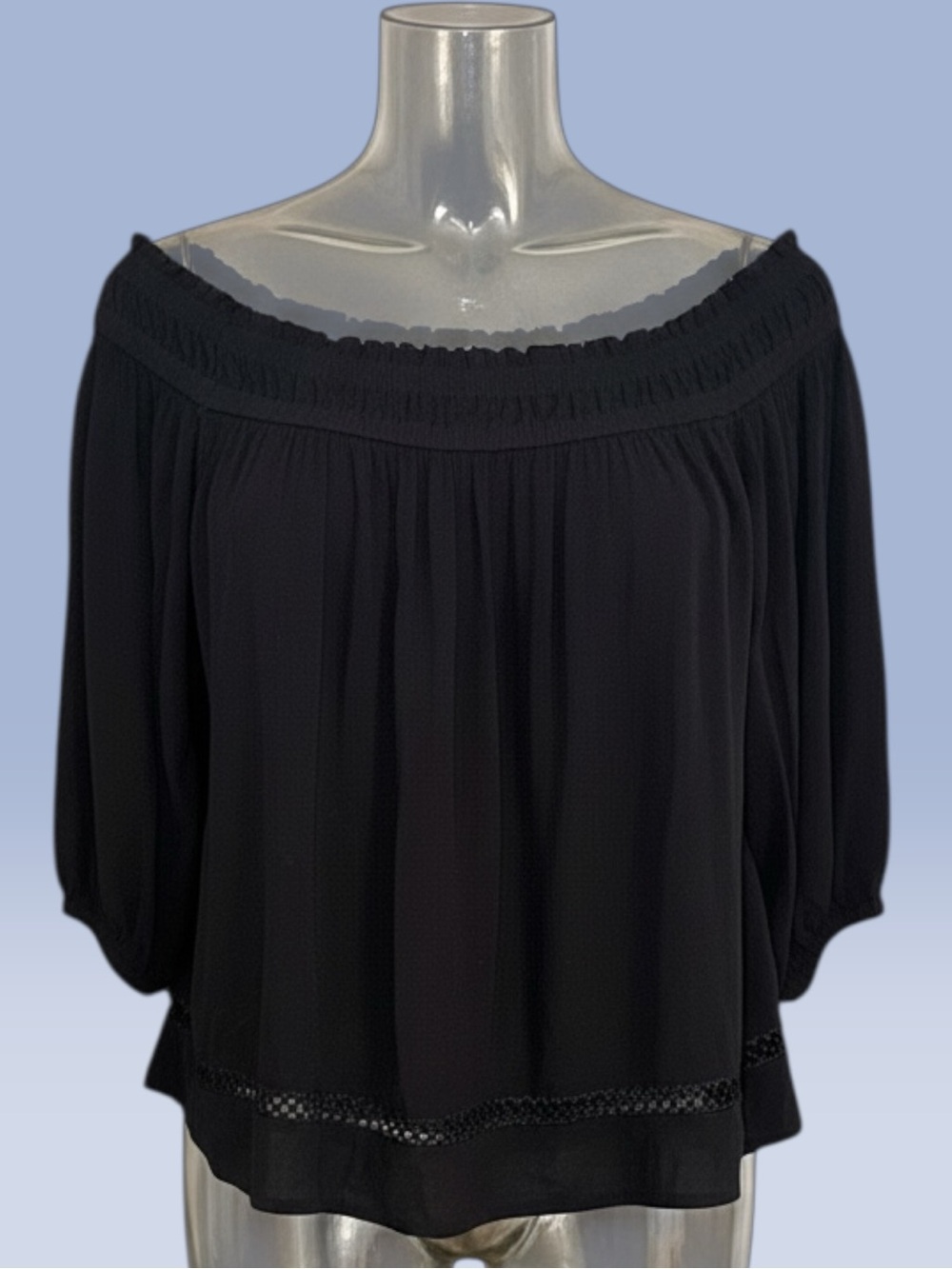 Express Black Off-Shoulder Peasant Blouse